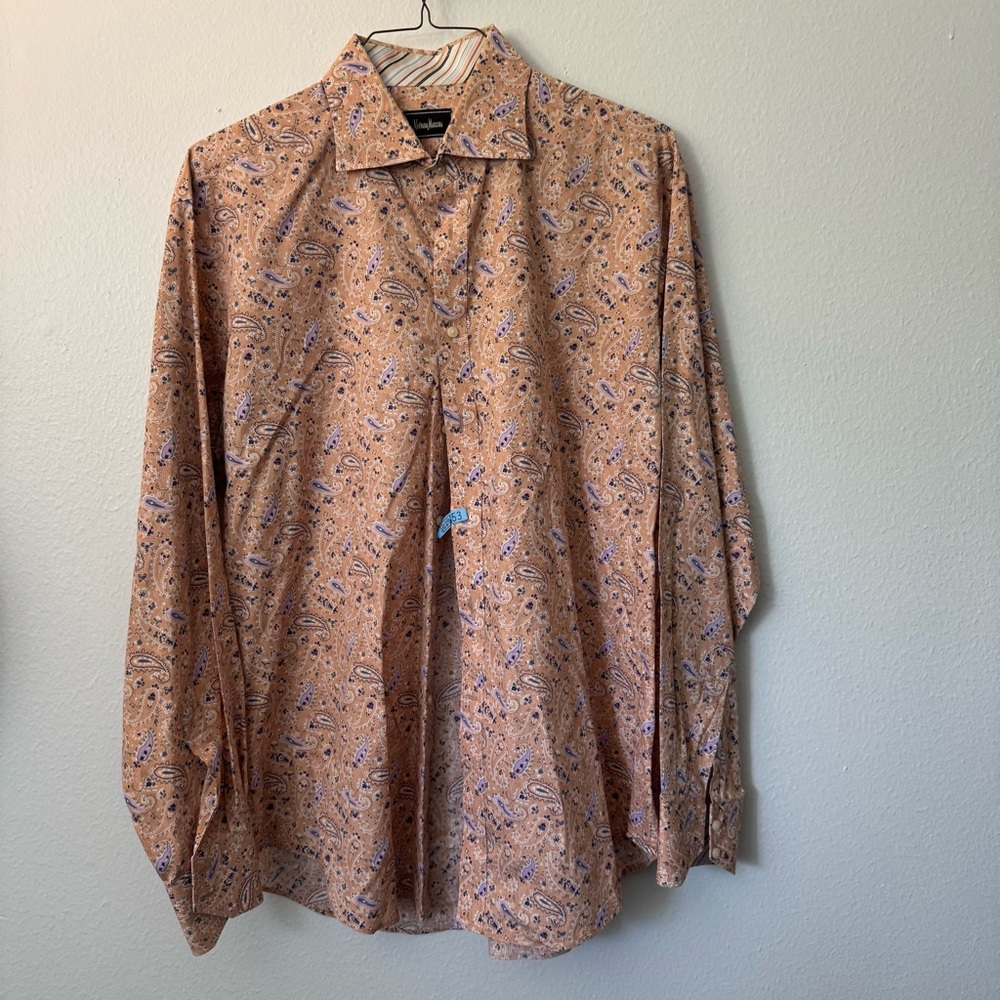 Neiman Marcus 100% Cotton Paisley Button Down Shirt - Size XL $30